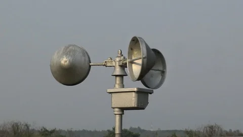 Anemometer is a device used for measuring the speed of wind. Stock Footage 90851564