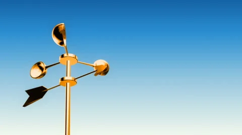 Anemometer Gold (Loop with Luma Matte) Stock-Footage 5762834
