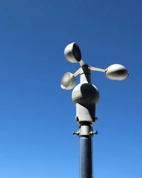Anemometer with hemispheres for precise measurement  of wind speed and the .. Stock Photos
