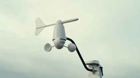 Anemometer Measures Wind Direction Stock Footage 122363056