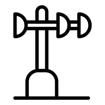 Anemometer measuring wind speed and direction icon Illustrazione stock