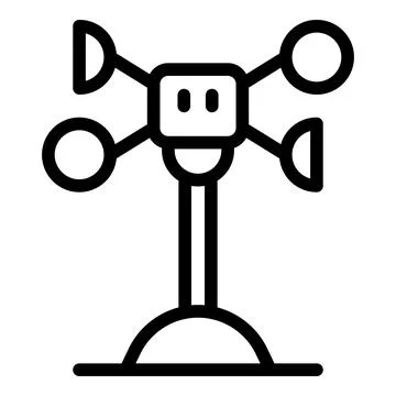 Anemometer measuring wind speed and direction icon Illustrazione stock