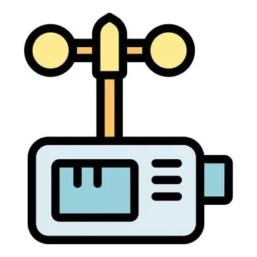 Anemometer measuring wind speed and direction with digital display Stock Illustration