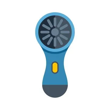 Anemometer measuring wind speed and airflow meter icon Illustrazione stock