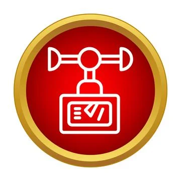 Anemometer measuring wind speed weather instrument icon Illustrazione stock