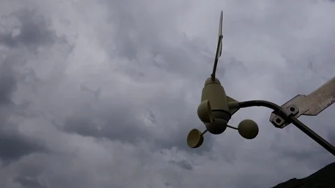 Anemometer meteorological device for measuring wind speed Stock Footage 115486615