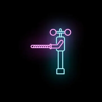 Anemometer neon glow icon measuring wind speed Illustrazione stock