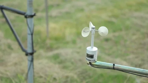 Anemometer, research station for studying alpine mountains meadows and a weather Stock Footage 70161625