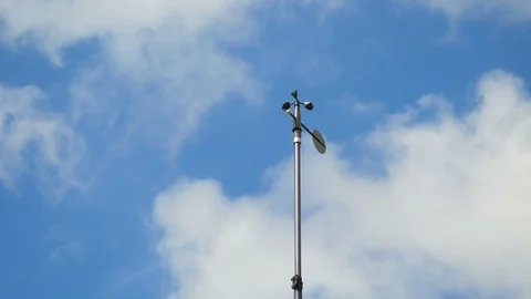 Anemometer rotating in the sky Stock Footage 98671600
