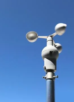Anemometer with three hemispheres for precise measurement  of wind speed Stock Photos