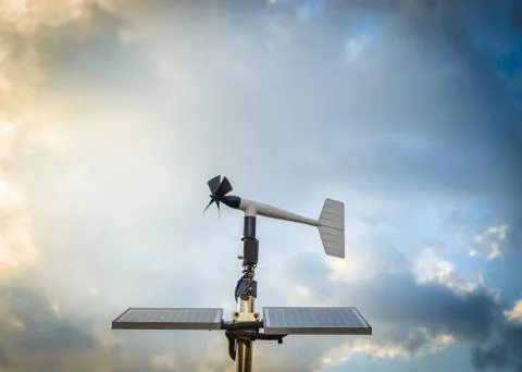 Anenometer against a dramatic sky Foto stock