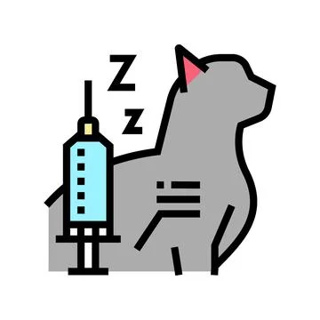 Anesthesia cat color icon vector illustration Stock Illustration