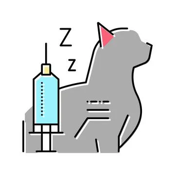 Anesthesia cat color icon vector illustration イラスト素材