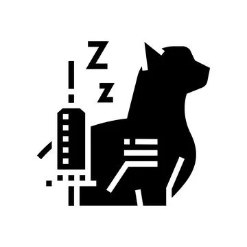 Anesthesia cat glyph icon vector illustration Stock Illustration