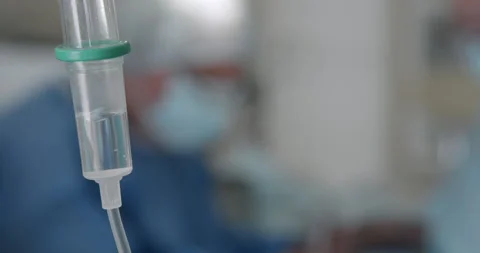 Anesthesia is delivered drop by drop to the drip Stock Footage 154341258