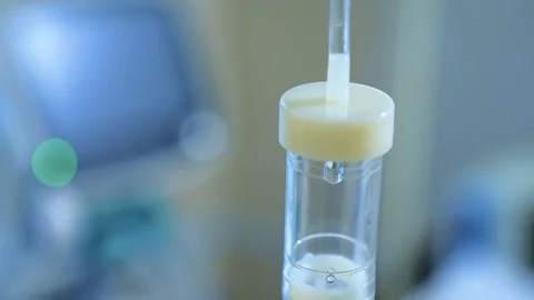 Anesthesia Euthanasia concept. Infusion drip in hospital. Saline solution drip Stock Footage