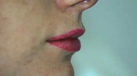 Anesthesia Lips to Stab Stock Footage 65989836