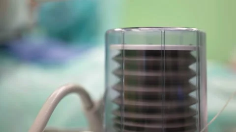 Anesthesia machine or ventilator in surgery, closeup view, modern medical Video stock 166801710