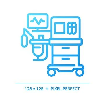 Anesthesia machine pixel perfect gradient linear vector icon イラスト素材