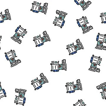 Anesthesia machine vector seamless pattern Illustrazione stock