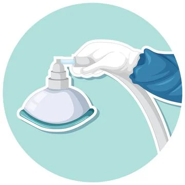Anesthesia mask isolated vector イラスト素材