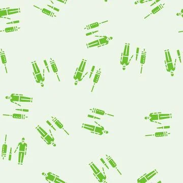 Anesthesia technician glyph seamless pattern Stock Illustration