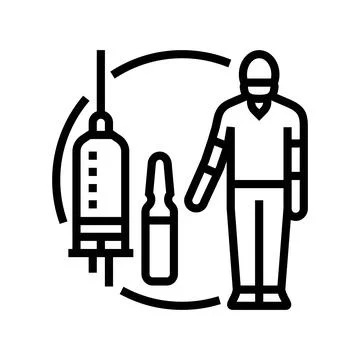 Anesthesia technician line icon vector illustration イラスト素材