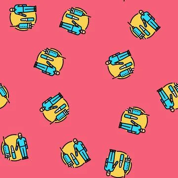 Anesthesia technician vector seamless pattern Stock Illustration