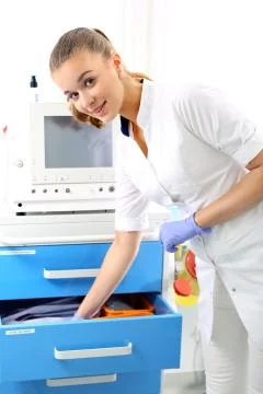The anesthetist, preparing for surgery. Stock Photos