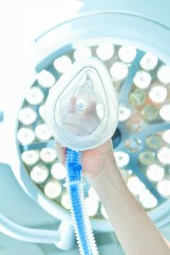 Anesthetist working at the operation room 스톡 사진