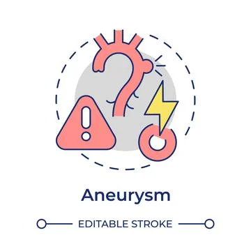 Aneurysm flat linear concept icon Stock Illustration