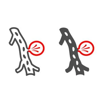 Aneurysm line and solid icon, Human diseases concept, excessive in artery sign Stock Illustration