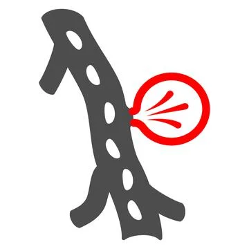 Aneurysm solid icon, Human diseases concept, excessive in artery sign on white Stock Illustration