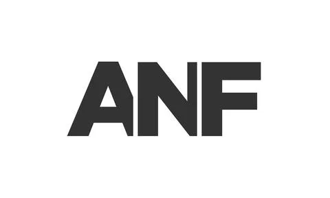 ANF logo design template with strong and modern bold text. Initial based ve.. 스톡 일러스트