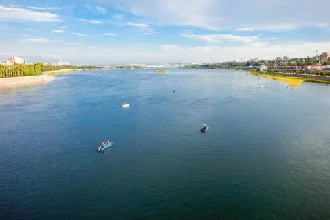 Angara river in Irkutsk Stock Photos