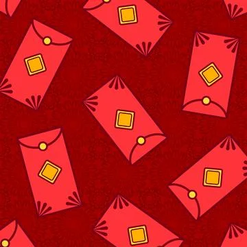 Angbao red envelope vector background pattern Stock Illustration