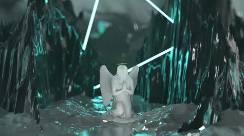 Angel 3d render 4k Stock Illustration