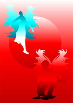 Angel and demon Stock Illustration