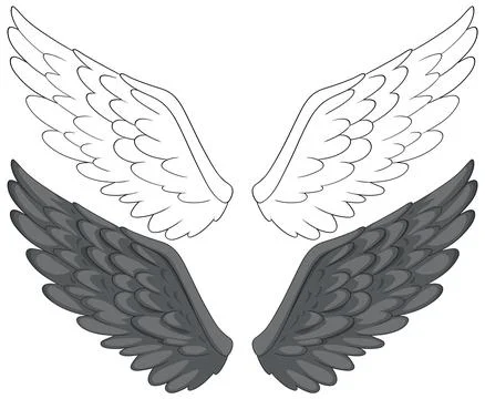 Angel and Demon Wings Vector Illustration イラスト素材