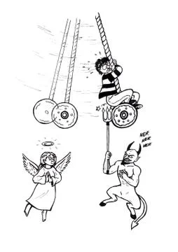The Angel and the Devil - and the Pendulum (2007) Stock Illustration