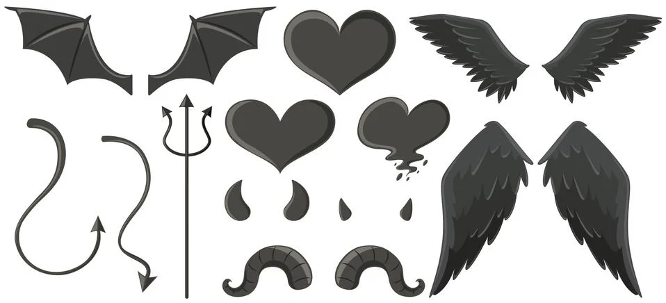 Angel and devil elements Stock Illustration