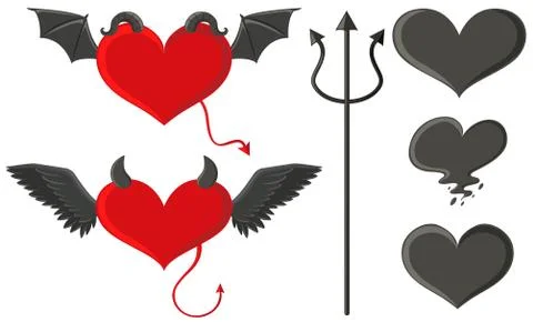 Angel and devil elements set Stock Illustration