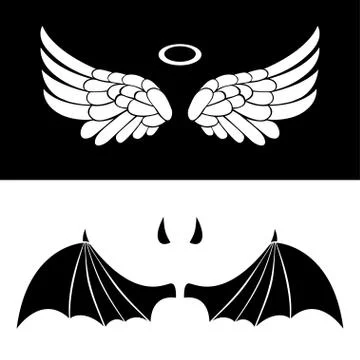 Angel and Devil icons Stock Illustration