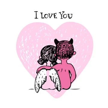 Angel and Devil Stock Illustration