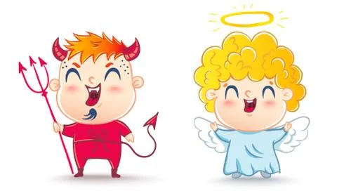 Angel and devil. Stock Illustration