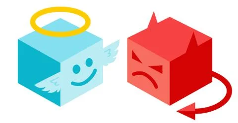 Angel and devil in isomertry. Stock Illustration