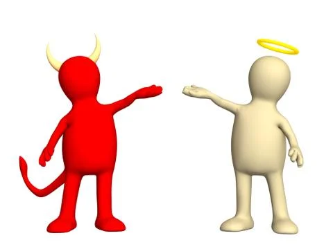 Angel and devil -  kindness and evil Stock-Illustration