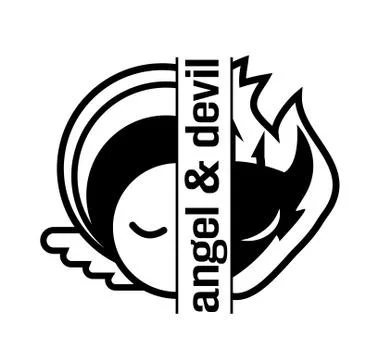 Angel and devil logo, icon, avatar Stock Illustration