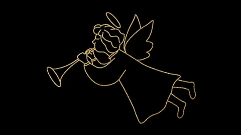 Angel Appearance Animation On Dark Background Stock Footage 296243416
