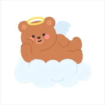 Angel Bear Lying on a Cloud Stock-Illustration